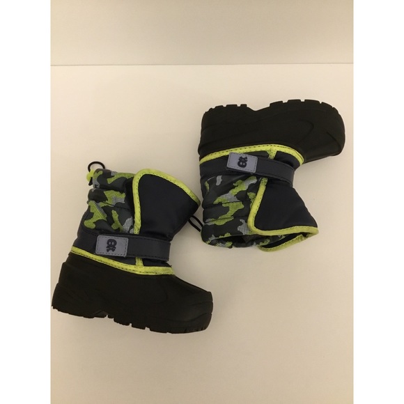 Athletech Navy Blue/Lime Camo  Waterproof Winter Snow Boots Sz 7 (Toddler) - Picture 4 of 9